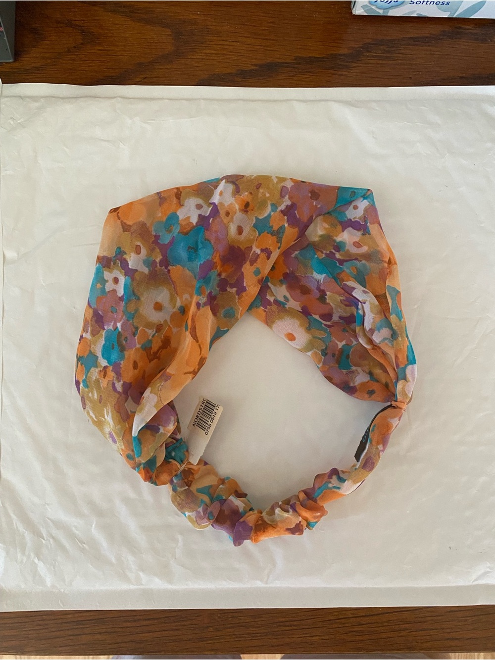 Tasha Orange Floral Multicolor Twist Headband